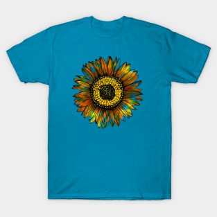 Sunflower Beauty of Blue and Yellow T-Shirt